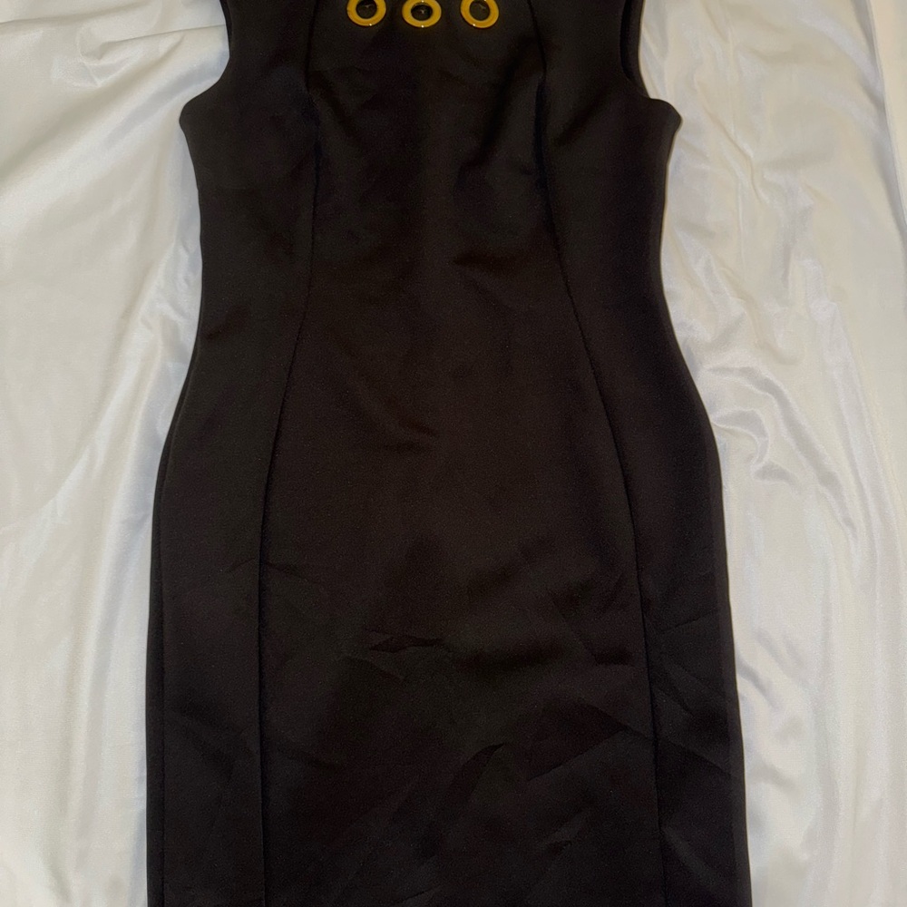 Calvin Klein Black Dress with Gold Details